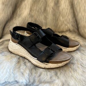Bionica Olin Black Leather Comfort Walking Sandals Sporty Summer Shoes